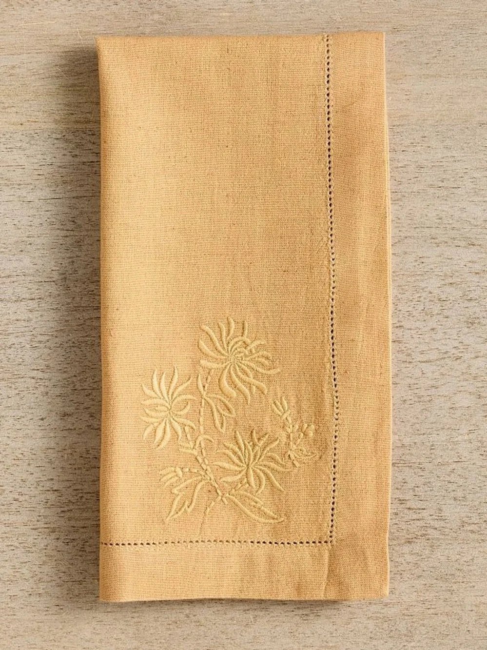 8 Pottery Barn Napkins Monochrome Embroidered Floral Cotton Linen 2 Set of 4 NWT